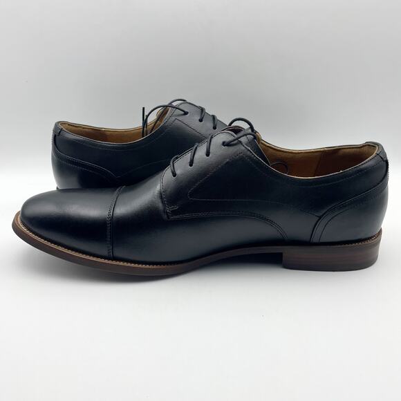 Florsheim Mens Rucci Cap Toe Oxford Dress Shoe US 14 Wide Black Leather NIB - Picture 7 of 12
